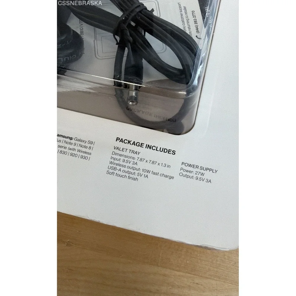 Eggtronic VTBB10 Wireless Charging Valet Tray 10W Fast Charge Qi Black New
